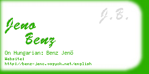 jeno benz business card